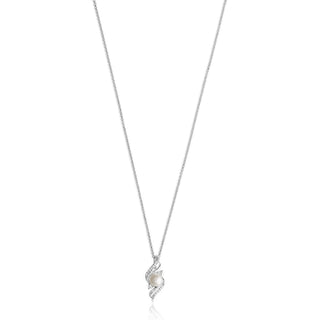 2.1 Carat Pearl and White Sapphire Pendant Necklace in Sterling Silver