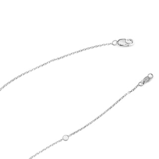 1.4 Carat Pearl and Diamond Tear Drop Pendant Necklace in Sterling Silver