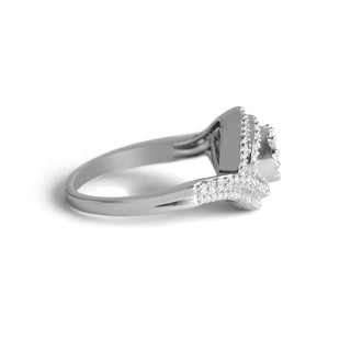1/2 Carat Swirly Cluster Diamond Ring in Sterling Silver