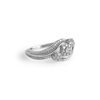 3/8 Carat Swirly 3 Cluster Diamond Ring in Sterling Silver