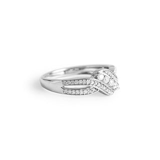 1/3 Carat Twisted Diamond Band Ring in Sterling Silver