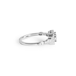 1/3 Carat Cushion Shaped Diamond Studded Ring in Sterling Silver
