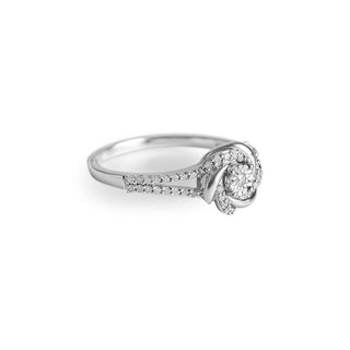 1/5 Carat Rose Shaped Diamond Ring in Sterling Silver