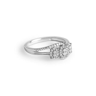 1/4 Carat Diamond Multi Cluster Ring in Sterling Silver