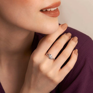 1/5 Carat Curvaceous Sparkle Diamond Ring in Sterling Silver