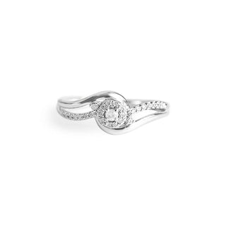 1/5 Carat Curvaceous Sparkle Diamond Ring in Sterling Silver