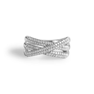 1/2 Carat Interlocking Diamond Band Ring in Sterling Silver