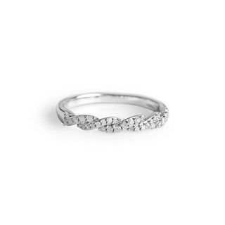 1/5 Carat Thin Twisted Diamond Band Ring in Sterling Silver