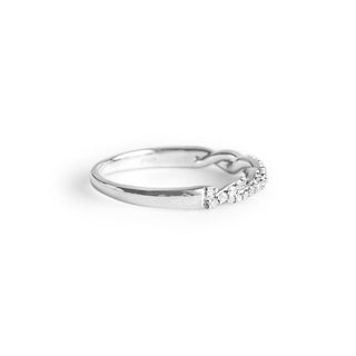 1/5 Carat Thin Twisted Diamond Band Ring in Sterling Silver