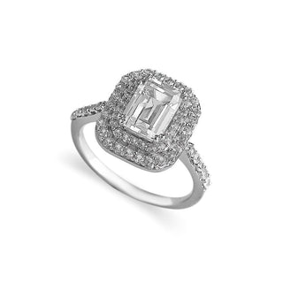 2.7 Carat Emerald Cut White Sapphire Vacation Ring in Sterling Silver