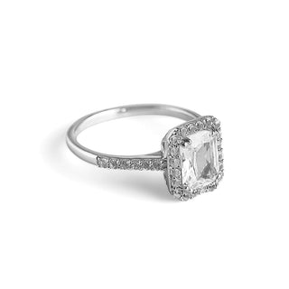2.4 Carat Emerald Cut White Sapphire Vacation Ring in Sterling Silver