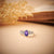 3/4 Carat Oval Shaped Amethyst & Diamond Ring in Sterling Silver