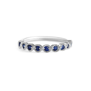 1/3 Carat Blue Sapphire Knotted Band Ring in Sterling Silver