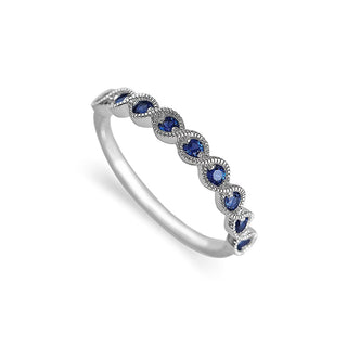 1/3 Carat Blue Sapphire Knotted Band Ring in Sterling Silver
