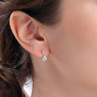 1/6 Carat Diamond Teardrop Dangle Earrings in Sterling Silver